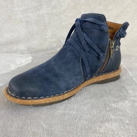 Born Tarkiln Women's Ankle Boots Size 7.5 Blue Suede Distress Booties NEW - Picture 6 of 9